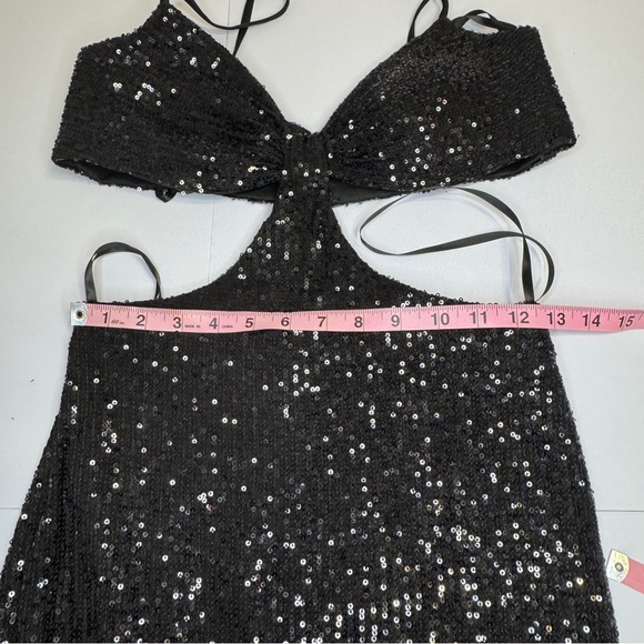 IEENA for Mac Duggal Black Sequin Cutout Gown Size 2 NWT - Picture 8 of 16